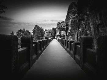 Panoramic view of cemetery against sky