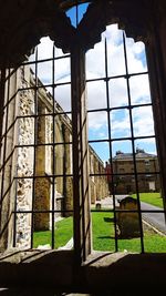 View of building through window