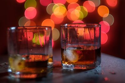 Close-up of whiskey in glass