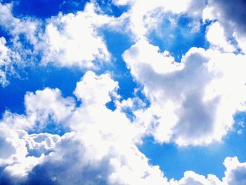 Low angle view of clouds in blue sky