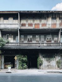 Exterior of old building against sky