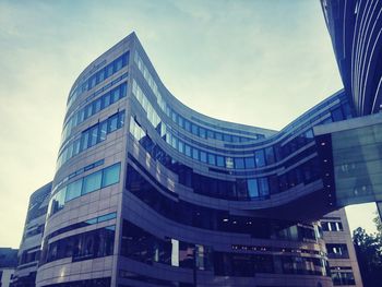 Low angle view of modern building against sky