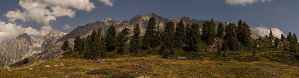 Scenic view of landscape against cloudy sky