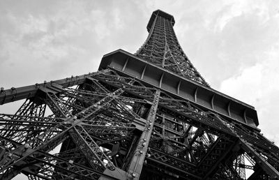 Low angle view of eiffel tower against sky