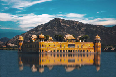 Reflection of building in lake