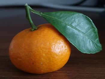 Close-up of orange on table