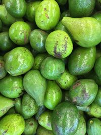 Full frame shot of green fruits for sale in market. avocado sell in the market.  
