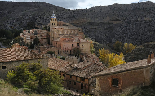 Beautiful old architecture and buildings in the mountain village of albarracin, spain