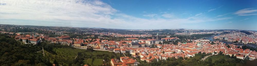 Panoramic view of townscape against sky