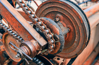 Close-up of rusty machine part