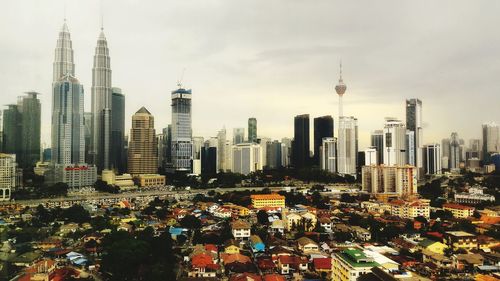 Aerial view of buildings in city