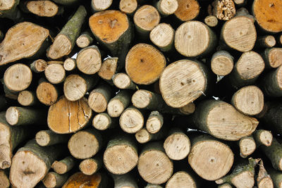 Full frame shot of logs