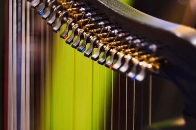 Close-up of machinery in loom