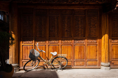 Bicycle in front of building