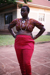 Full length of woman standing outdoors