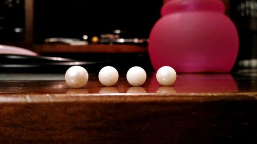 Close-up of balls on table