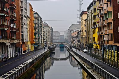 Reflection of buildings in water