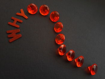 Close-up of red table