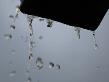 Close-up of water drops on glass