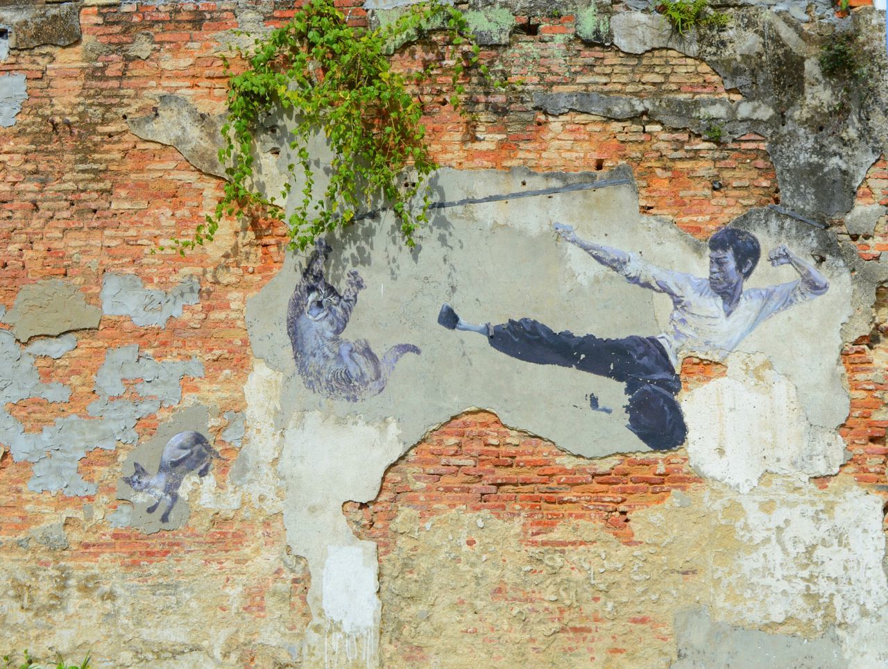 architecture, built structure, building exterior, wall - building feature, weathered, brick wall, wall, old, textured, damaged, deterioration, abandoned, peeling off, run-down, outdoors, building, no people, graffiti, day, window