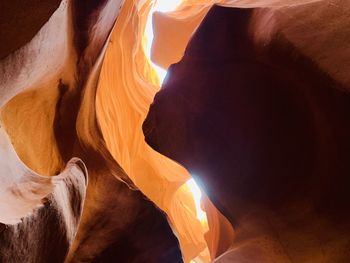 Low angle view of rock formation in cave