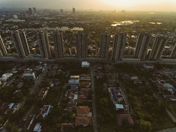 High angle view of cityscape