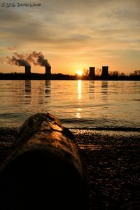 Scenic view of sunset over sea