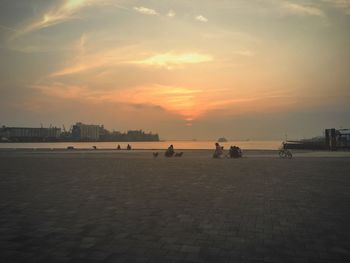 Scenic view of sea at sunset