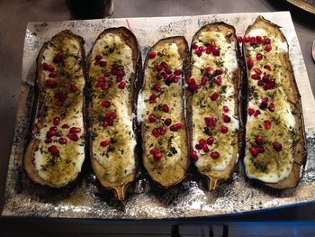 Close-up of food on table