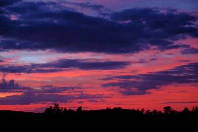 Scenic view of dramatic sky during sunset