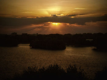 Scenic view of sunset over sea