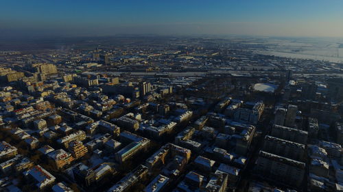 High angle view of city