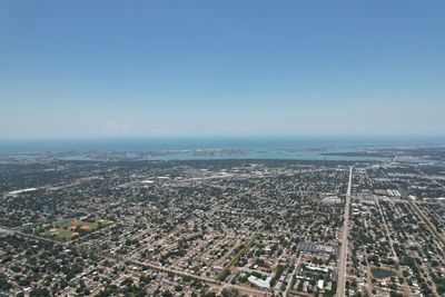 High angle view of city against sky