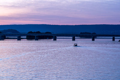A sunset over the susquehanna river in harrisburg.