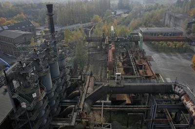 High angle view of machinery