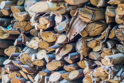 Full frame shot of firewood