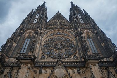 Low angle view of st vitus cathedral against sky