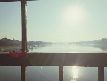 Sun shining over sea