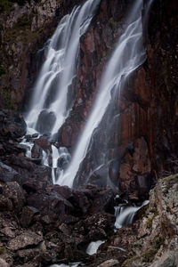 Scenic view of waterfall
