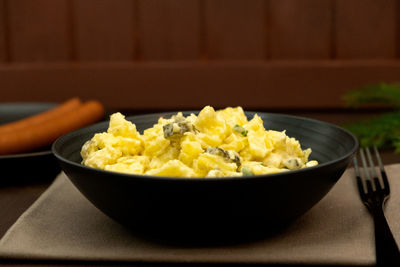 Close-up of food in bowl on table