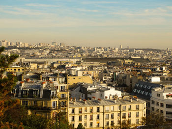 High angle view of townscape against sky