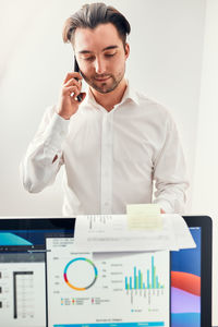 Businesswoman working at office