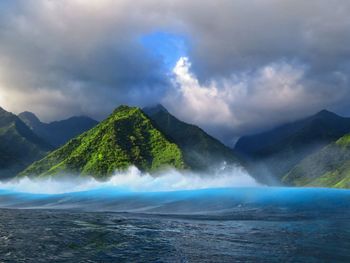 Scenic view of mountains against sky