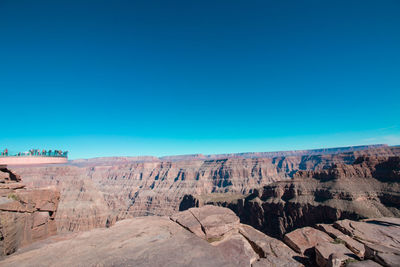 Rock formations against blue sky