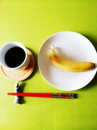 Directly above shot of coffee on table