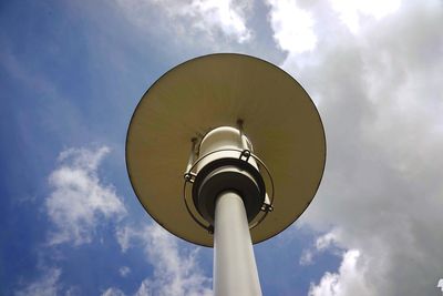 Low angle view of street light against sky