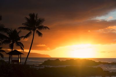 Scenic view of sea during sunset