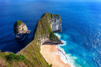 High angle view of rocks on beach