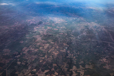 High angle view of agricultural field