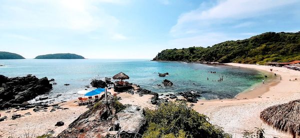 Scenic view of beach against sky